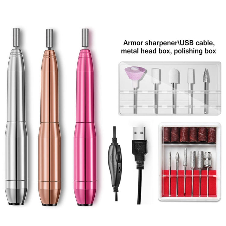 Aluminum Alloy Nail Grinding Machine USB Electric Nail Polish Remover(Gold) - free shipping - PMC Jewellery - Order now!