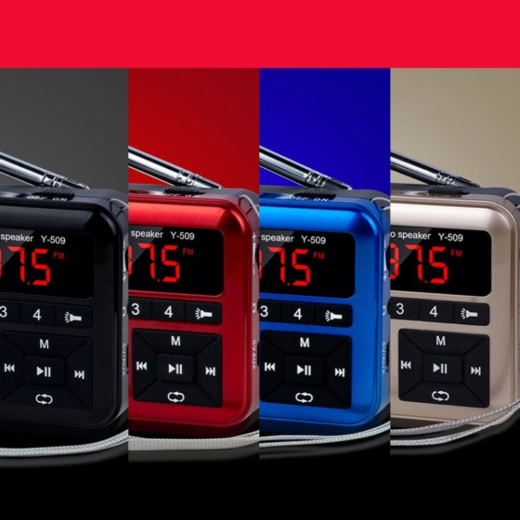 Bluetooth Card Radio Digital FM Player, Specifications: Y-509FM (No Solar Panel)(Blue) - Radio Player by PMC TechLife | Online Shopping South Africa | PMC TechLife | Buy Now Pay Later Mobicred