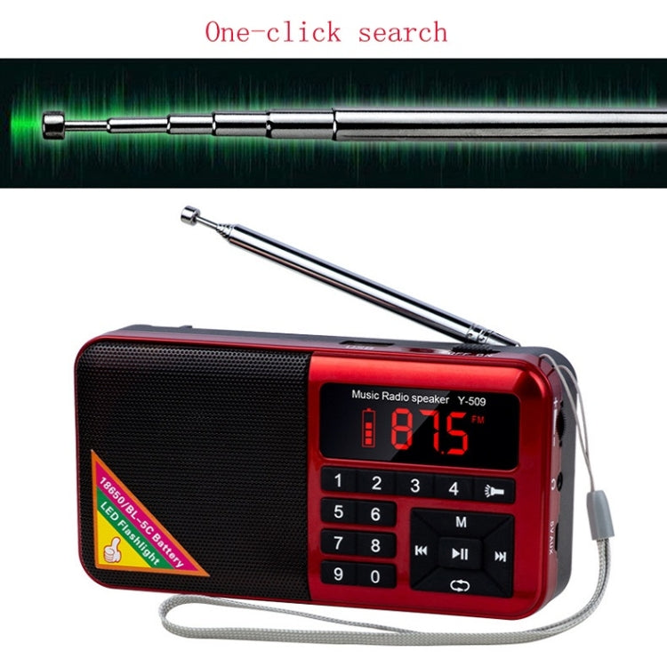 Bluetooth Card Radio Digital FM Player, Specifications: Y-509FM (No Solar Panel)(Gold) - Radio Player by PMC TechLife | Online Shopping South Africa | PMC TechLife | Buy Now Pay Later Mobicred