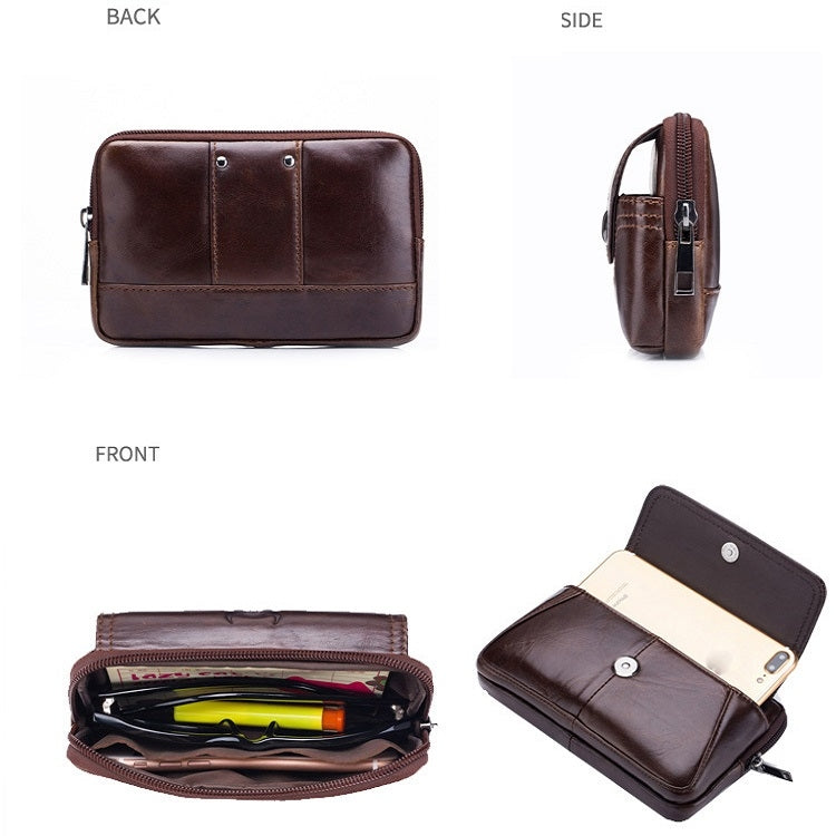 BULL CAPTAIN  Leather Multifunctional Waist Bag For Men(Black-04) - free shipping - PMC TechLife - Order now!