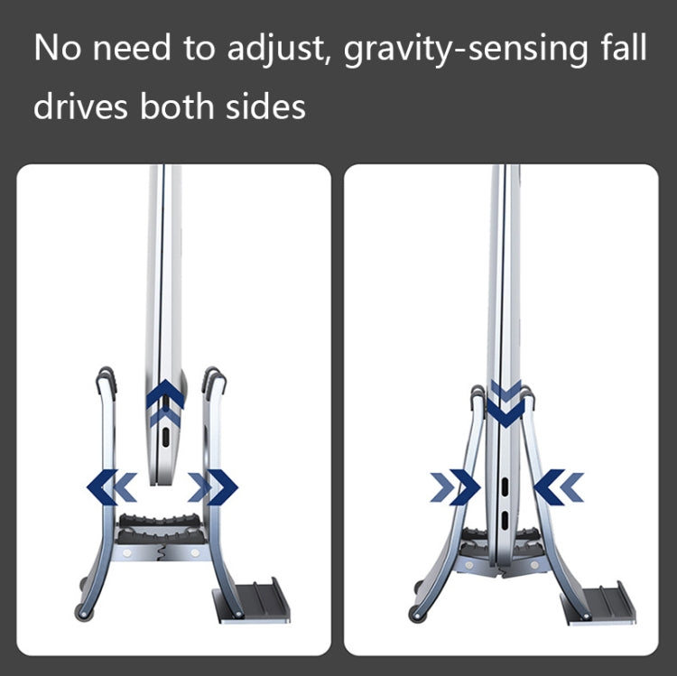 Oatsbasf 03880 H-type Alloy Laptop Gravity Automatic Storage Rack(Grey) - free shipping - PMC Jewellery - Order now!