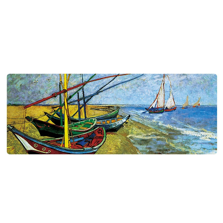 400x900x5mm Locked Am002 Large Oil Painting Desk Rubber Mouse Pad(Seaside Boat) - Mouse Pads by PMC Jewellery | Online Shopping South Africa | PMC Jewellery | Buy Now Pay Later Mobicred