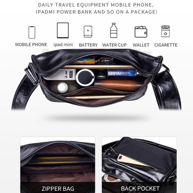 BULL CAPTAIN Leather Shoulder Messenger Bag For Men(Smog Blue) - free shipping - PMC TechLife - Order now!