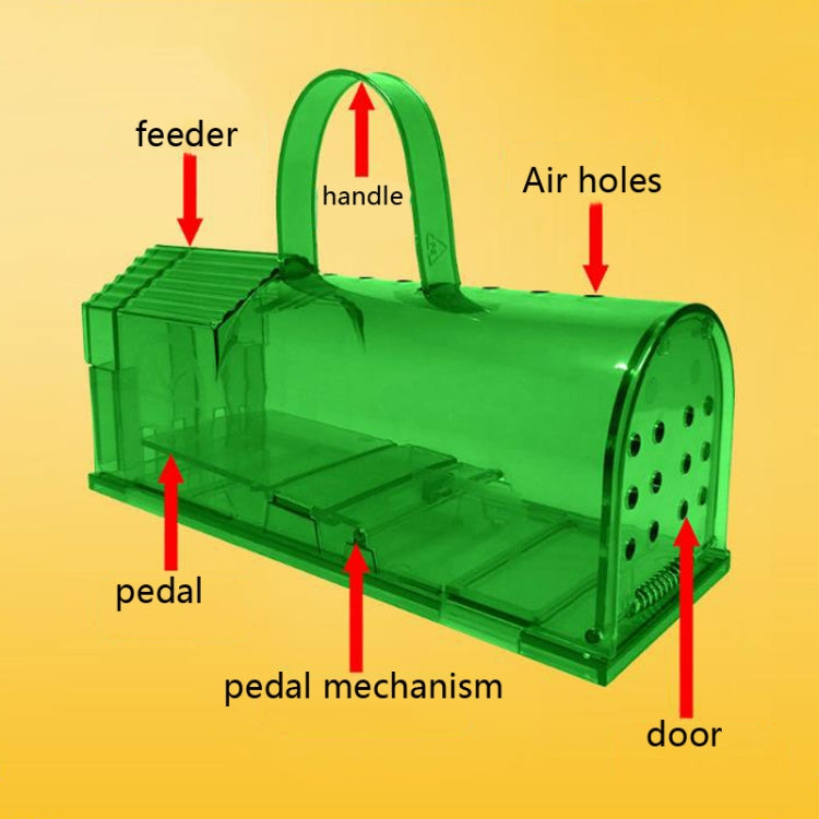 2 PCS  Large Plastic Mousetrap Mouse Cage Pedal Trap(Green) - Traps by PMC TechLife | Online Shopping South Africa | PMC TechLife | Buy Now Pay Later Mobicred