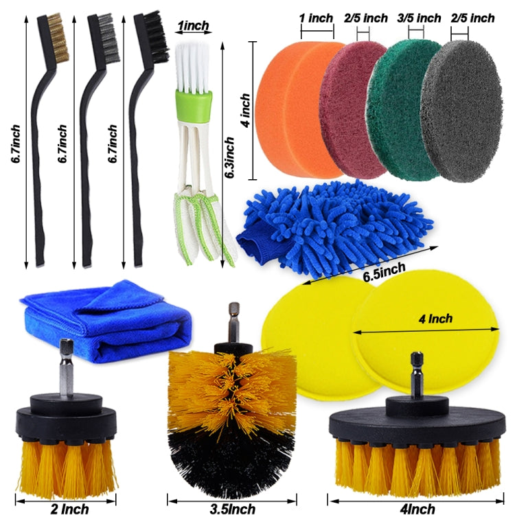 26 PCS / Set Car Beauty Car Wash Detail Brush Electric Drill Brush Outlet Brush(Red) - Car washing supplies by PMC TechLife | Online Shopping South Africa | PMC TechLife | Buy Now Pay Later Mobicred