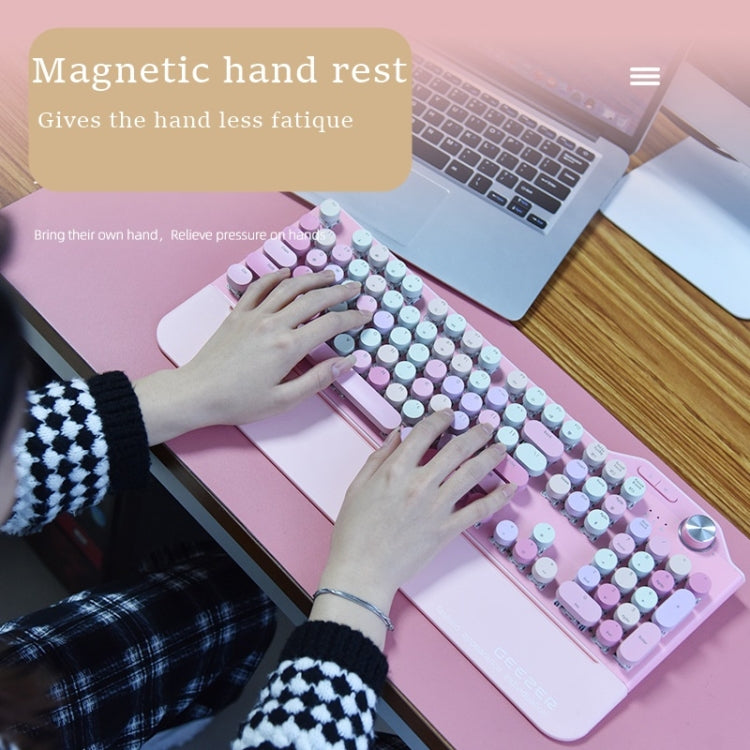 Mofii GEEZER G7 107 Keys Wired / Wireless / Bluetooth Three Mode Mechanical Keyboard, Cable Length: 1.5m(Milk Tea) - Wireless Keyboard by Mofii | Online Shopping South Africa | PMC Jewellery | Buy Now Pay Later Mobicred