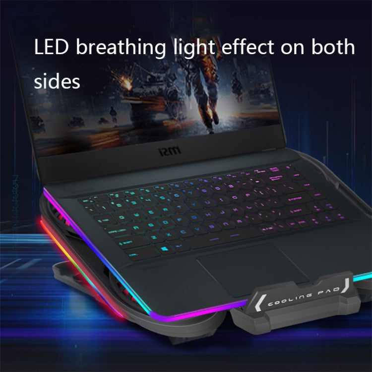 NUOXI Q6 RGB Lighting Effect Laptop Radiator with Phone Holder(Red) - Cooling Pads by NUOXI | Online Shopping South Africa | PMC Jewellery | Buy Now Pay Later Mobicred