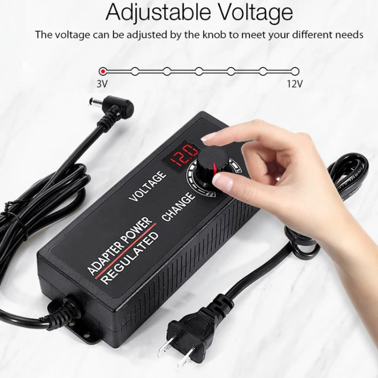 HuaZhenYuan 3-12V5A High Power Speed Regulation And Voltage Regulation Power Adapter With Monitor, Model: US Plug - free shipping - PMC TechLife - Order now!