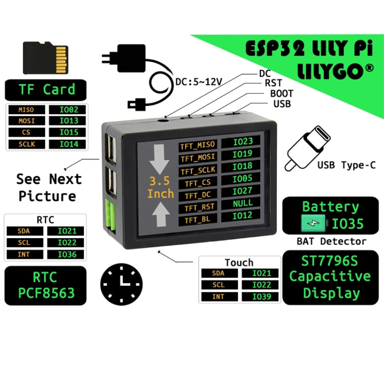 Lily Pi ESP32 Chip WiFi Bluetooth 3.5 Inch Capacitive Touch Screen 5V Relay USB Expansion Port(USB To TTL) - free shipping - PMC TechLife - Order now!