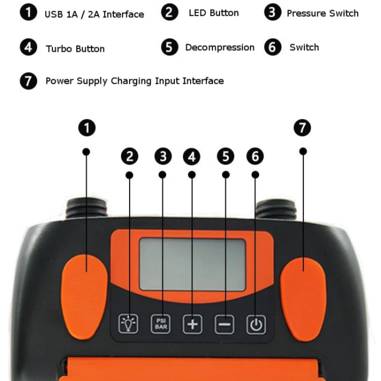 STERMAY SUP Paddle Board 16PSI LCD Display Rubber Boat Air Pump(EU Plug) - Inflatable Pump by STERMAY | Online Shopping South Africa | PMC Jewellery