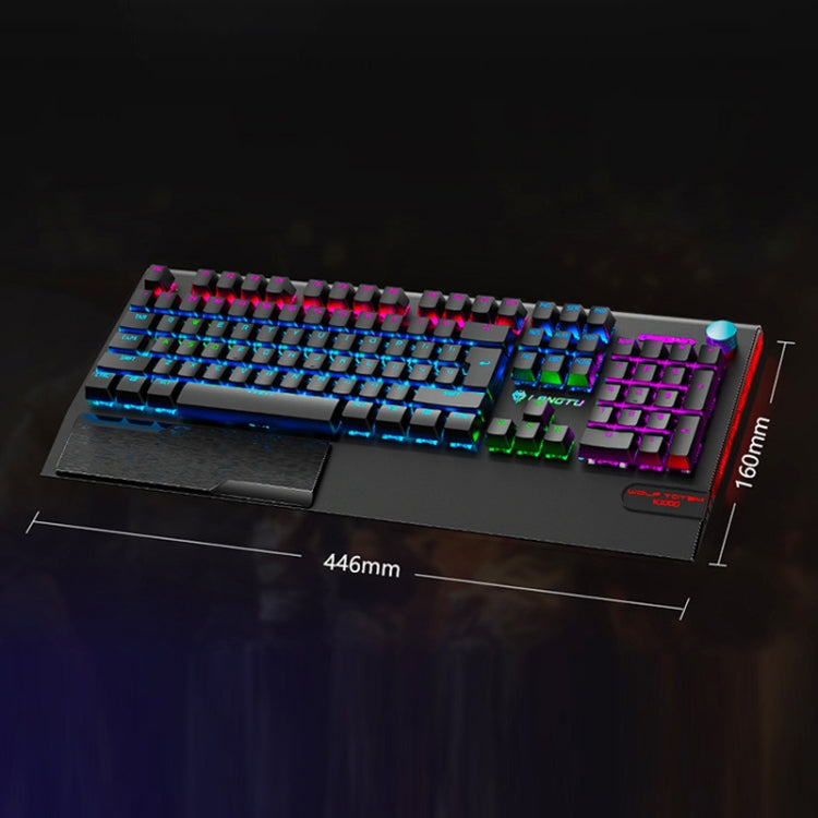 LANGTU K1000 104 Keys Wired Keyboard, Cable Length: 1.5m(Black Blue Green Shaft Ice Blue Light) - free shipping - PMC Jewellery - Order now!