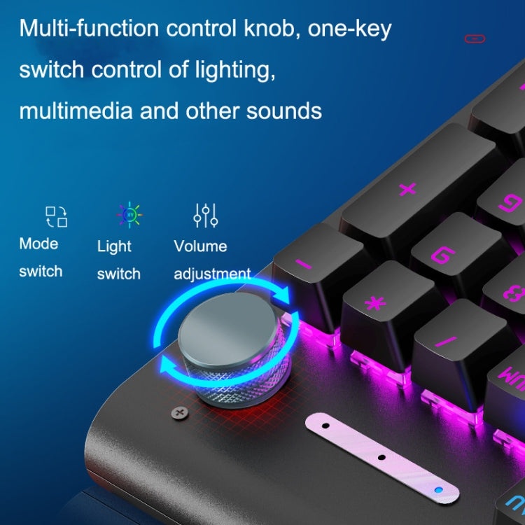 LANGTU K1000 104 Keys Luminous Wired Keyboard, Cable Length: 1.5m(Black Green Shaft Mixed Light) - free shipping - PMC Jewellery - Order now!