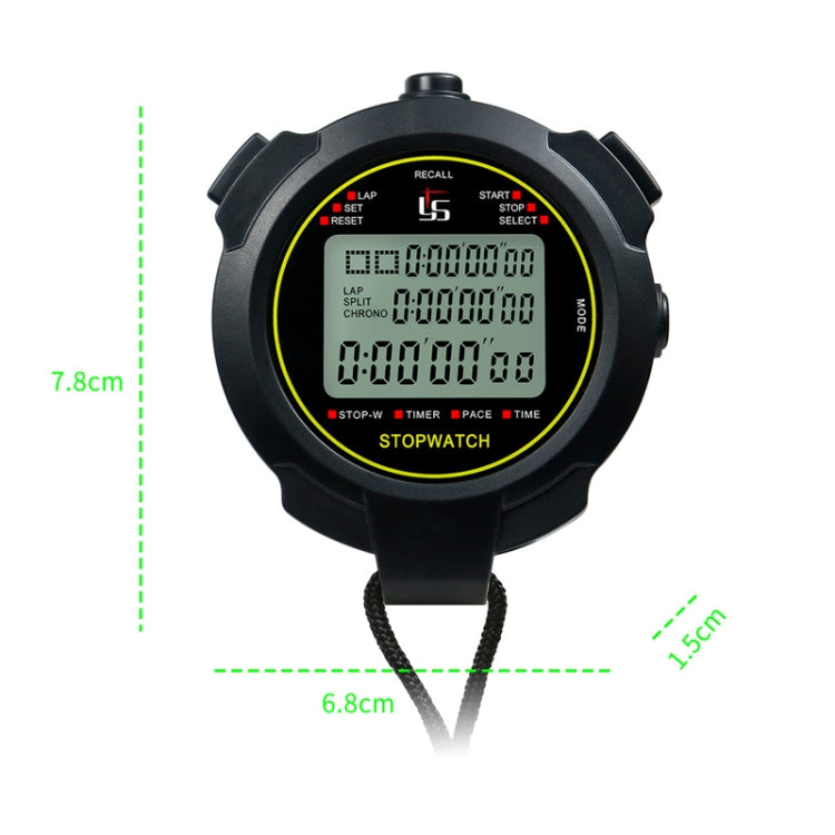 YS Stopwatch Timer Training Fitness Competition Stopwatch, Style: YS-760 60 Memories(Black) - Pedometer by PMc TechLife | Online Shopping South Africa | PMc TechLife | Buy Now Pay Later Mobicred