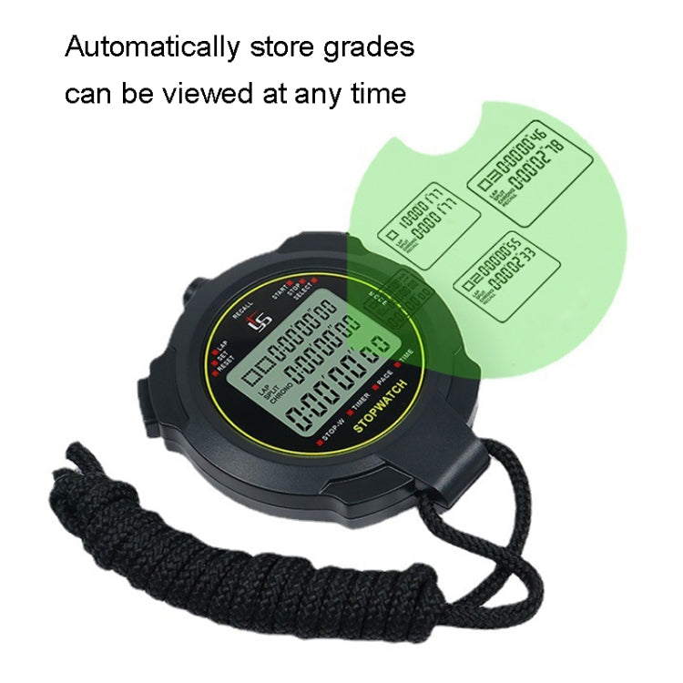 YS Stopwatch Timer Training Fitness Competition Stopwatch, Style: YS-7100 100 Memories(Black) - Pedometer by PMc TechLife | Online Shopping South Africa | PMc TechLife | Buy Now Pay Later Mobicred