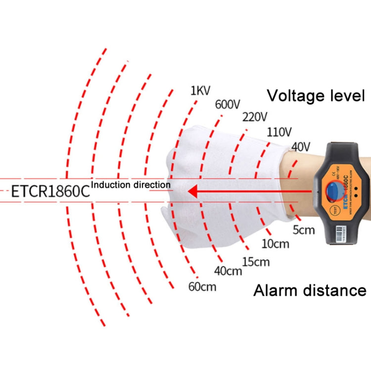 ETCR Non-contact High Voltage Alarm Ellectrician Test Pen, Model: ETCR1860C For Wrist - free shipping - PMC TechLife - Order now!