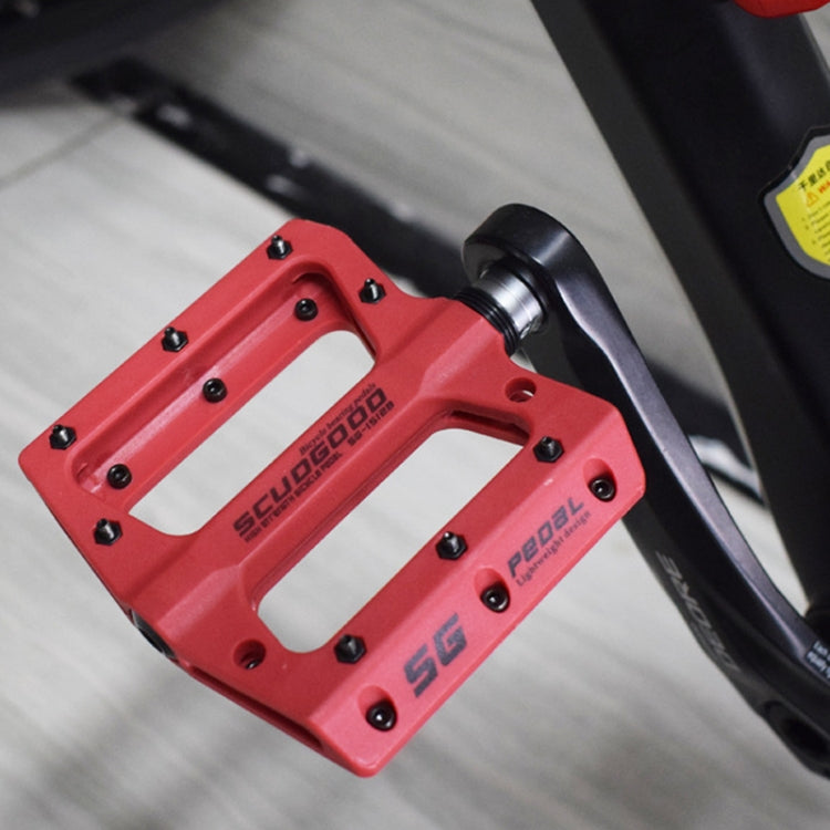 FMFXTR Mountain Bicycle Pedal Nylon Fiber Bearing Non-Slip Pedal(SG-12B Red) - free shipping - PMc TechLife - Order now!