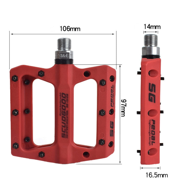 FMFXTR Mountain Bicycle Pedal Nylon Fiber Bearing Non-Slip Pedal(SG-12B Orange) - free shipping - PMc TechLife - Order now!