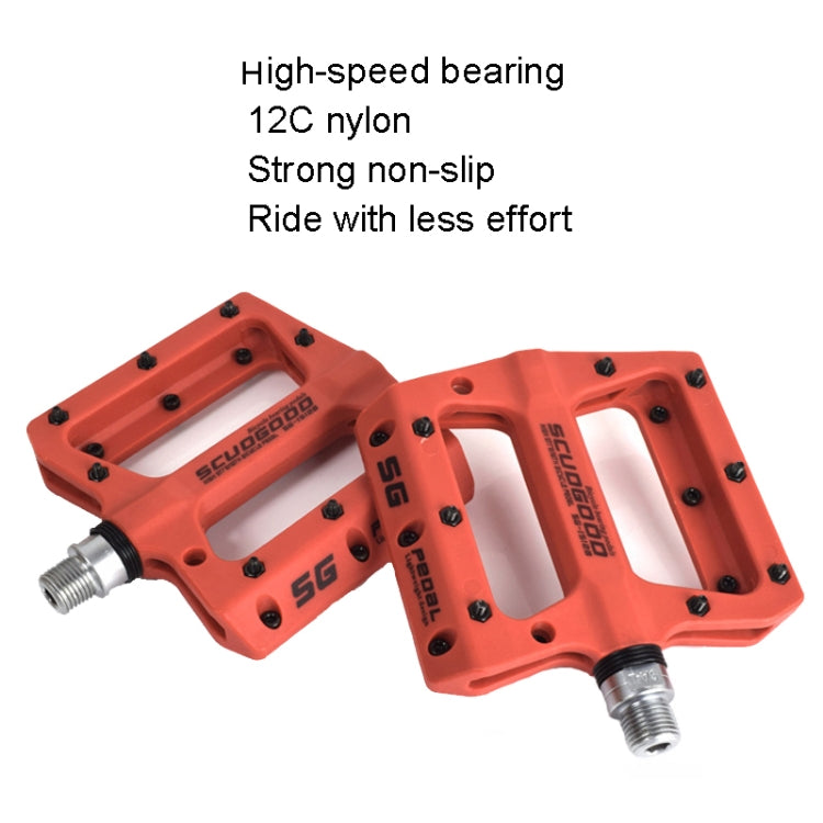 FMFXTR Mountain Bicycle Pedal Nylon Fiber Bearing Non-Slip Pedal(SG-12B Red) - free shipping - PMc TechLife - Order now!