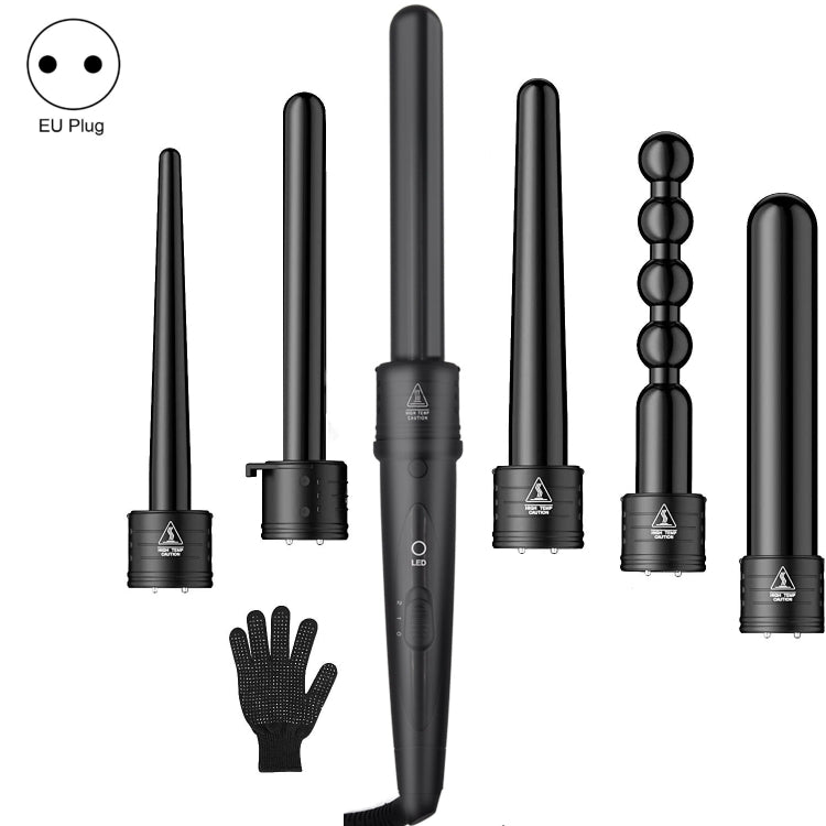6 In 1 Tube Changed LED Display Tourmaline Ceramic Hair Curler(EU Plug) - free shipping - PMC TechLife - Order now!