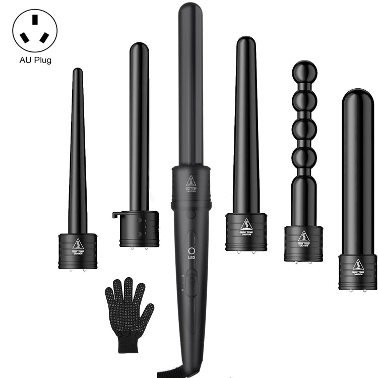 6 In 1 Tube Changed LED Display Tourmaline Ceramic Hair Curler(AU Plug+1) - free shipping - PMC TechLife - Order now!