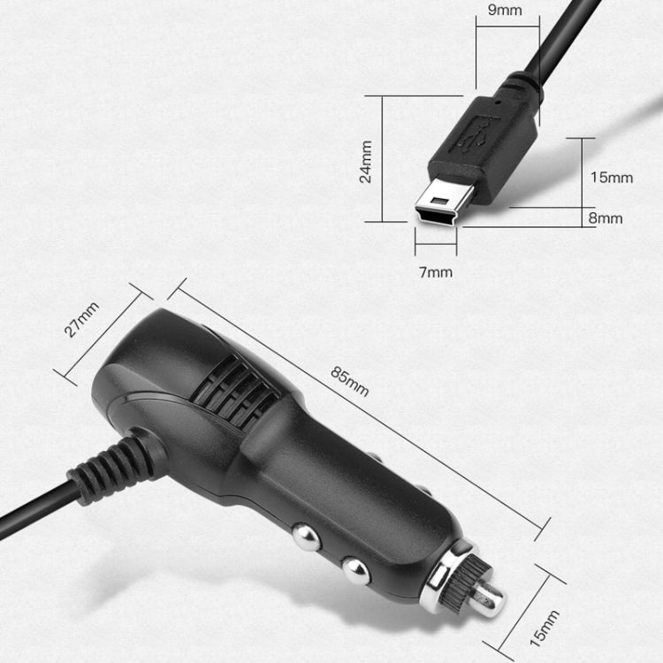 2 PCS Car Charger Fast Charging Driving Recorder Supply Line, Style: 1A+2A(Mini Left Bend) - Cables & Connectors by PMC TechLife | Online Shopping South Africa | PMC TechLife | Buy Now Pay Later Mobicred