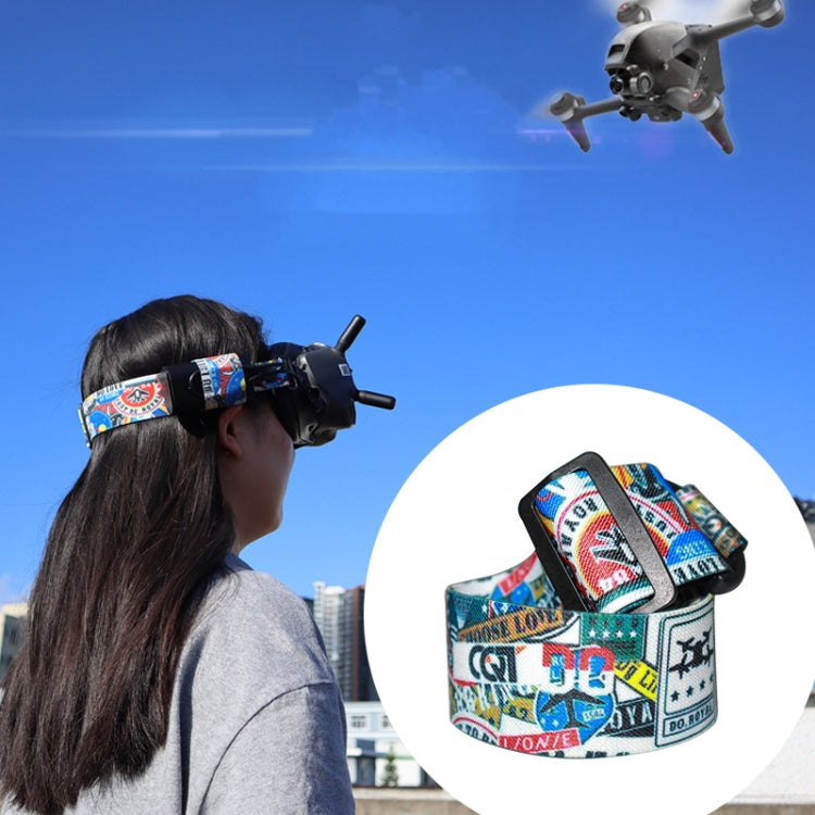 Flight Video Glasses Graffiti Color Headband Fixed Strap For DJI FPV Goggles V2 Strap - Other Accessories by PMC Jewellery | Online Shopping South Africa | PMC Jewellery | Buy Now Pay Later Mobicred