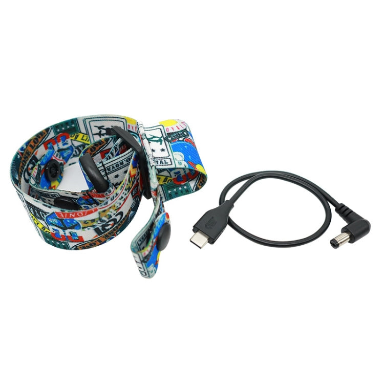 Flight Video Glasses Graffiti Color Headband Fixed Strap For DJI FPV Goggles V2 Strap + Power Line - Other Accessories by PMC TechLife | Online Shopping South Africa | PMC TechLife | Buy Now Pay Later Mobicred