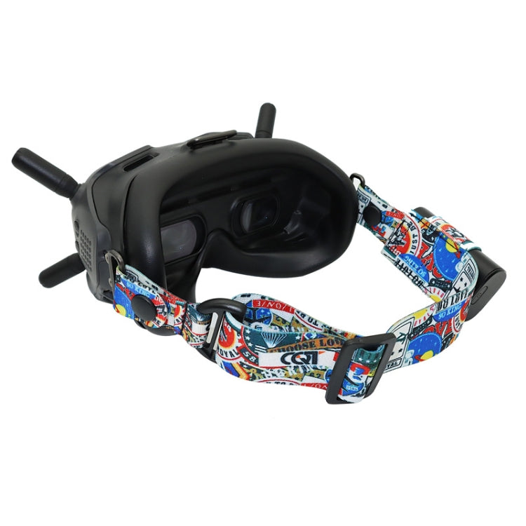 Flight Video Glasses Graffiti Color Headband Fixed Strap For DJI FPV Goggles V2 Strap + Power Line - Other Accessories by PMC Jewellery | Online Shopping South Africa | PMC Jewellery | Buy Now Pay Later Mobicred