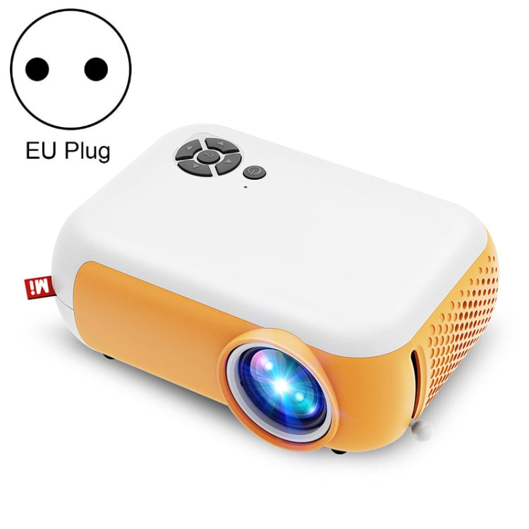 A10 480x360 Pixel Projector Support 1080P Projector ,Style: Same-screen White Yellow(EU Plug) - Mini Projector by PMC Jewellery | Online Shopping South Africa | PMC Jewellery | Buy Now Pay Later Mobicred