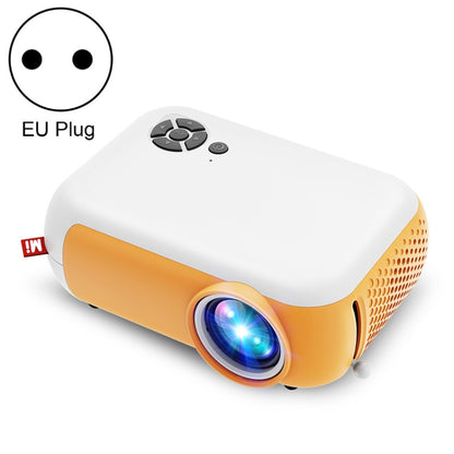 A10 480x360 Pixel Projector Support 1080P Projector ,Style: Same-screen White Yellow(EU Plug) - Mini Projector by PMC Jewellery | Online Shopping South Africa | PMC Jewellery | Buy Now Pay Later Mobicred