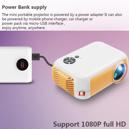 A10 480x360 Pixel Projector Support 1080P Projector ,Style: Same-screen White Yellow (US Plug) - Mini Projector by PMC Jewellery | Online Shopping South Africa | PMC Jewellery | Buy Now Pay Later Mobicred