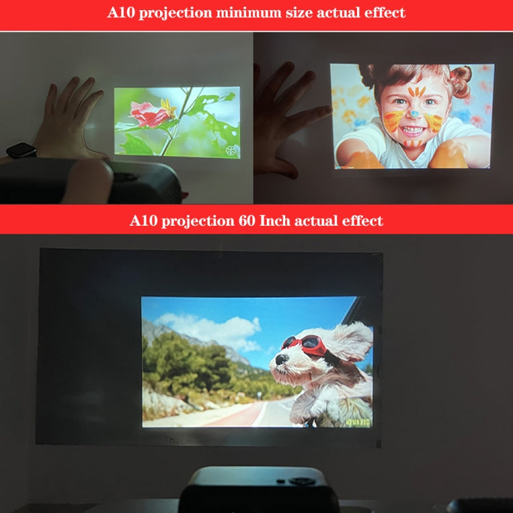 A10 480x360 Pixel Projector Support 1080P Projector ,Style: Same-screen Black(UK Plug) - Mini Projector by PMC Jewellery | Online Shopping South Africa | PMC Jewellery | Buy Now Pay Later Mobicred