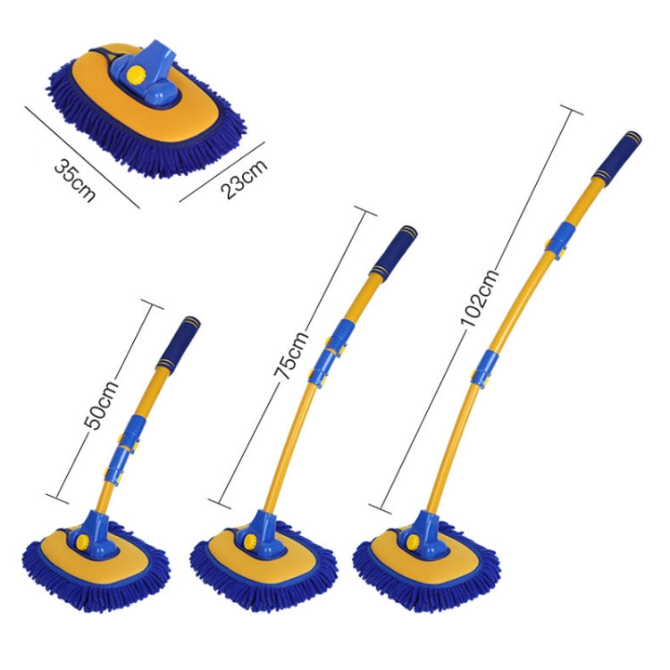 Retractable Curved Rod Soft Fur Car Wash Mop(Yellow Black) - free shipping - PMC TechLife - Order now!
