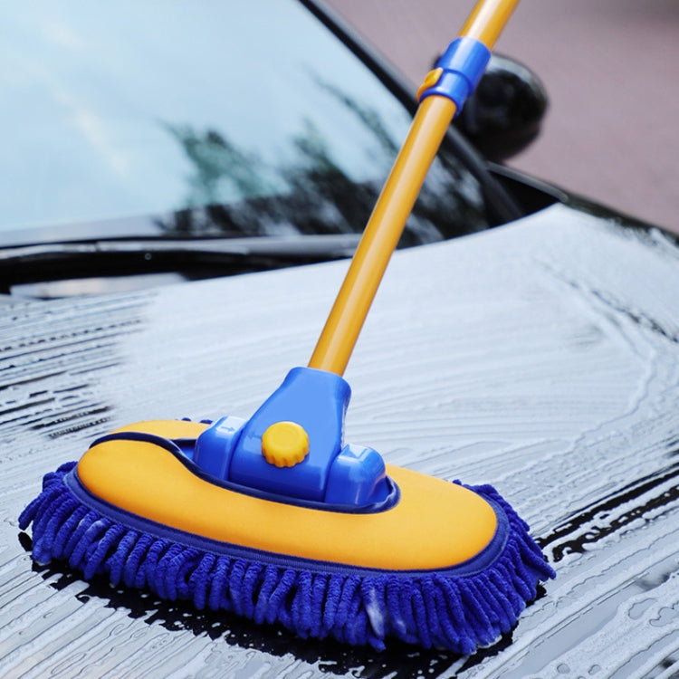 Retractable Curved Rod Soft Fur Car Wash Mop(Yellow Black) - free shipping - PMC TechLife - Order now!