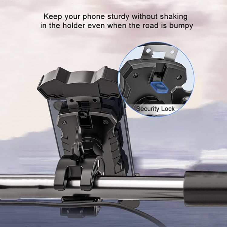 L101+M011 Outdoor Cycling Mechanical Locking Phone Holder(Gray) - Holders by PMC TechLife | Online Shopping South Africa | PMC TechLife | Buy Now Pay Later Mobicred