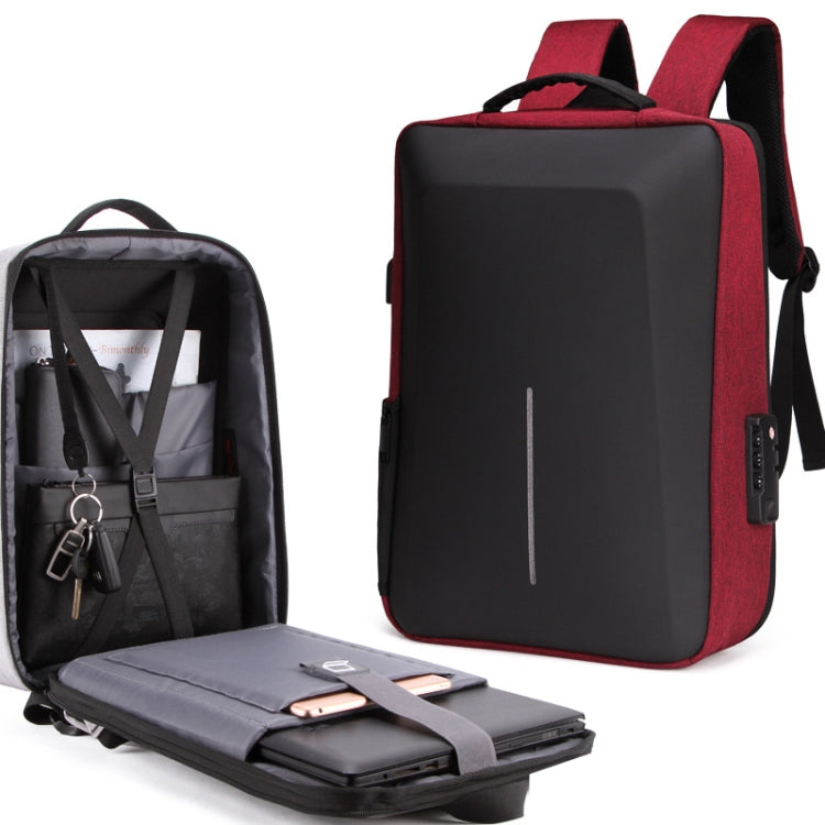 Men Business Shoulder USB External Interface Computer Bag, Color: 8001 Red - Backpack by PMC Jewellery | Online Shopping South Africa | PMC Jewellery | Buy Now Pay Later Mobicred