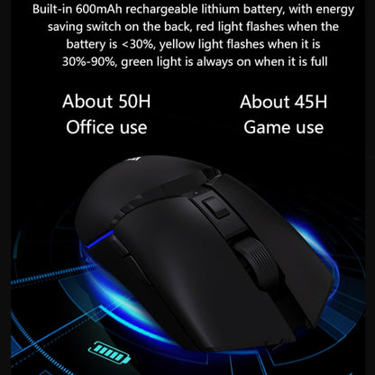 Ajazz I309Pro 1600 DPI 8 Keys Dual Mode Gaming Wireless Bluetooth Mouse(Black) - Wireless Mice by Ajazz | Online Shopping South Africa | PMC Jewellery | Buy Now Pay Later Mobicred