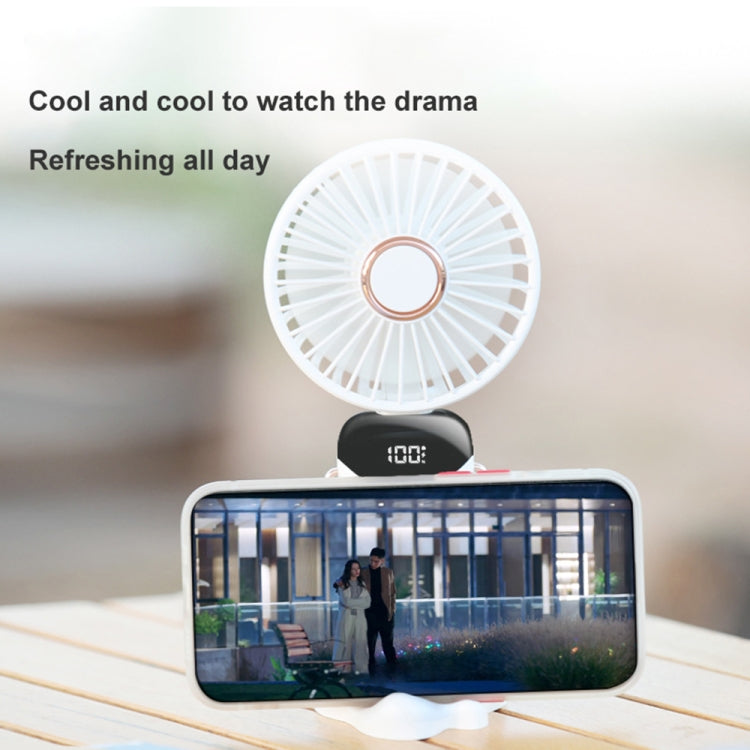 USB Handheld Digital Display Folding Aromatherapy Fan, Battery Capacity: 4000mAh(N15 White) - Electric Fans by PMC Jewellery | Online Shopping South Africa | PMC Jewellery | Buy Now Pay Later Mobicred