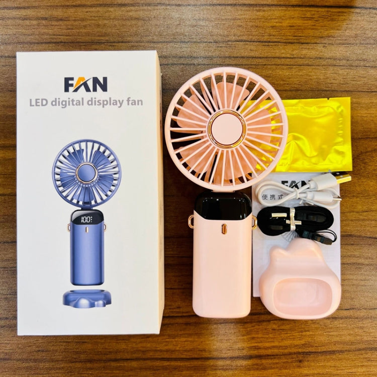 USB Handheld Digital Display Folding Aromatherapy Fan, Battery Capacity: 4000mAh(N15 Dark Green) - Electric Fans by PMC Jewellery | Online Shopping South Africa | PMC Jewellery | Buy Now Pay Later Mobicred