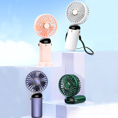 USB Handheld Digital Display Folding Aromatherapy Fan, Battery Capacity: 5000mAh(N15 White) - Electric Fans by PMC Jewellery | Online Shopping South Africa | PMC Jewellery | Buy Now Pay Later Mobicred