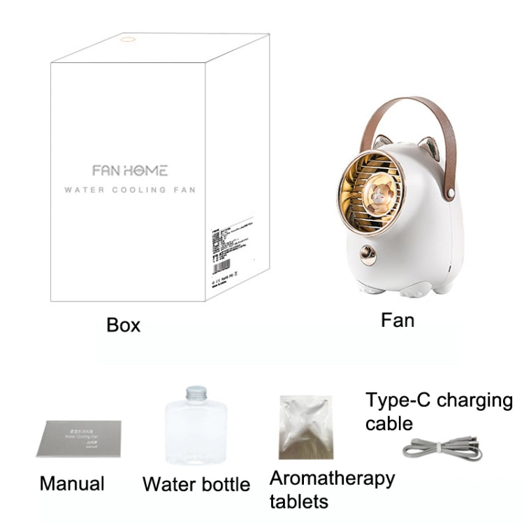 Turbine Water Cold Fan USB Desktop Humidity Spray Small Fan(Tanuka White 2000 mAh) - Electric Fans by PMC TechLife | Online Shopping South Africa | PMC TechLife | Buy Now Pay Later Mobicred