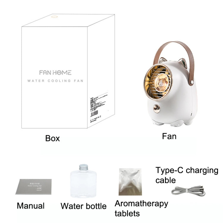 Turbine Water Cold Fan USB Desktop Humidity Spray Small Fan(Tanuka White 2000 mAh) - Electric Fans by PMC Jewellery | Online Shopping South Africa | PMC Jewellery | Buy Now Pay Later Mobicred