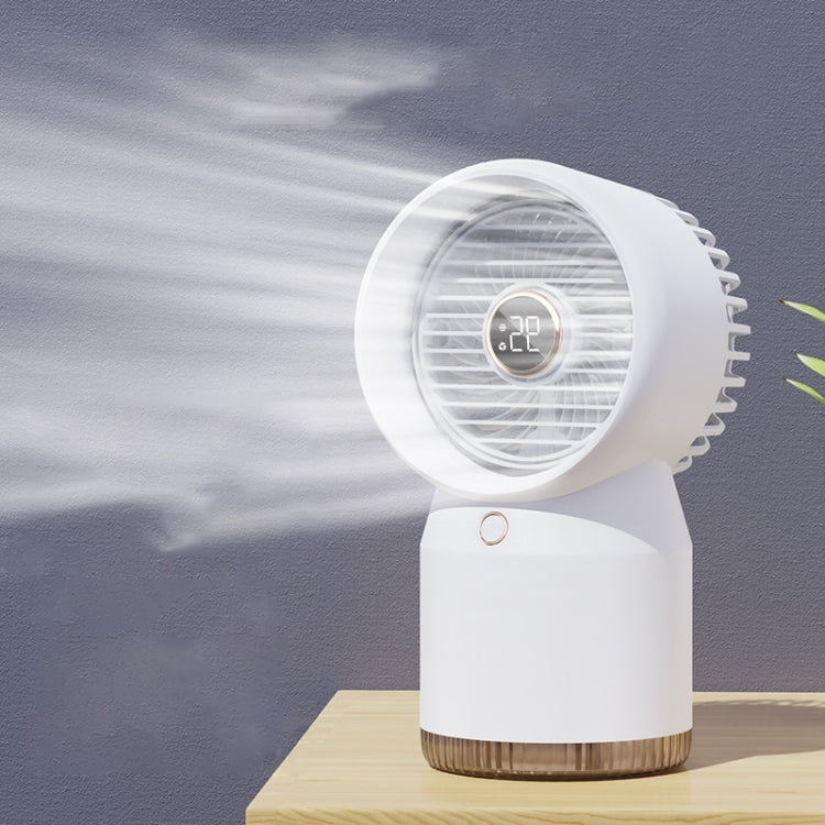 Spray Humidified LED Digital Display Office Home Fan, Style: 3600mAh Rechargeable(White) - Electric Fans by PMC Jewellery | Online Shopping South Africa | PMC Jewellery | Buy Now Pay Later Mobicred