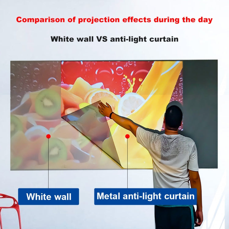 Folding Metal Anti-Light HD Projection Curtain, Size: 133 inch 16:9 300x160cm - Film Curtains by PMC TechLife | Online Shopping South Africa | PMC TechLife | Buy Now Pay Later Mobicred