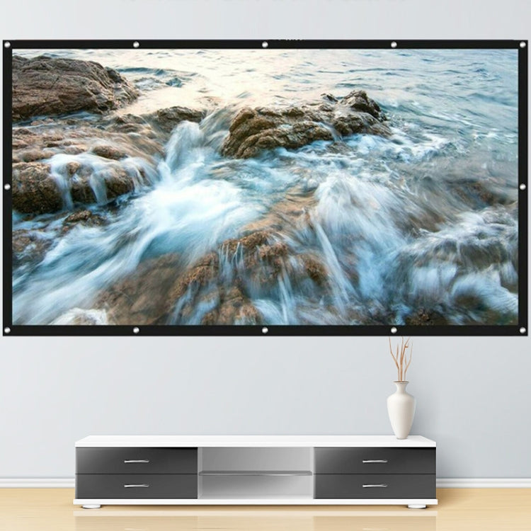 Folding Metal Anti-Light HD Projection Curtain, Size: 120 inch 16:9 266x148cm Punch Black Border - free shipping - PMC TechLife - Order now!