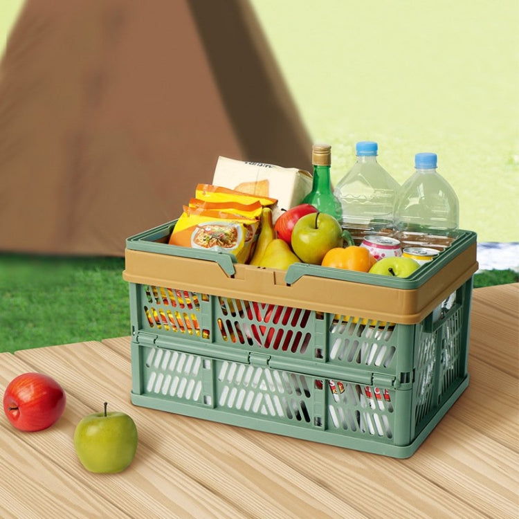 Foldable Picnic Basket Supermarket Shopping Basket,Size: 25x30.5x44cm(Green Coffee) - Storage Boxes by PMC TechLife | Online Shopping South Africa | PMC TechLife | Buy Now Pay Later Mobicred