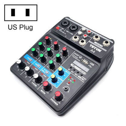 TEYUN A4 4-way Small Microphone Digital Mixer Live Recording Effector(US Plug) - Live Sound Effects Processors by TEYUN | Online Shopping South Africa | PMC Jewellery | Buy Now Pay Later Mobicred