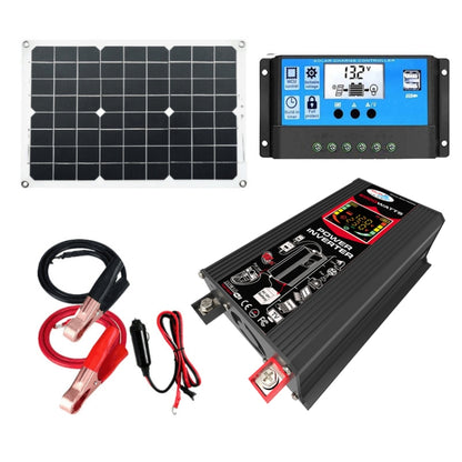 Tang 3 Generations Home Solar Generator Inverter+30A Controller+18W 12V Solar Panel, Specification: Black 12V To 110V - Modified Square Wave by PMC Jewellery | Online Shopping South Africa | PMC Jewellery | Buy Now Pay Later Mobicred