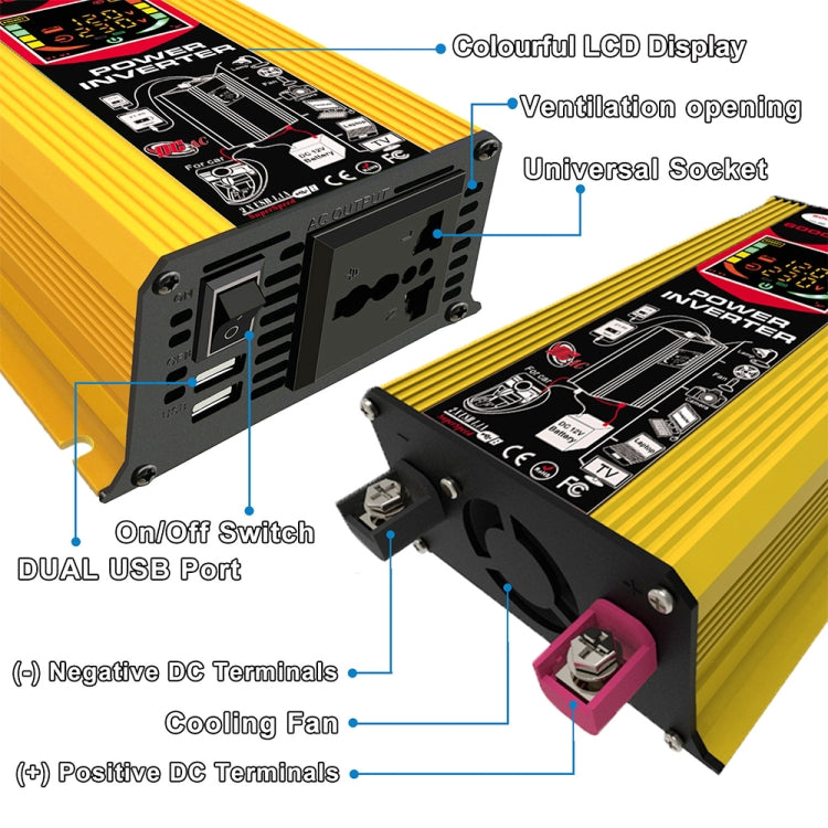 Tang 3 Generations Home Solar Generator Inverter+30A Controller+18W 12V Solar Panel, Specification: Yellow 12V To 110V - free shipping - PMC TechLife - Order now!