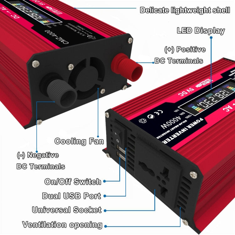 Zhi Zun Solar Power System Inverters+30A Controller+18W 18V Solar Panel, Specification: Red 12V To 110V - Charger by PMC Jewellery | Online Shopping South Africa | PMC Jewellery | Buy Now Pay Later Mobicred